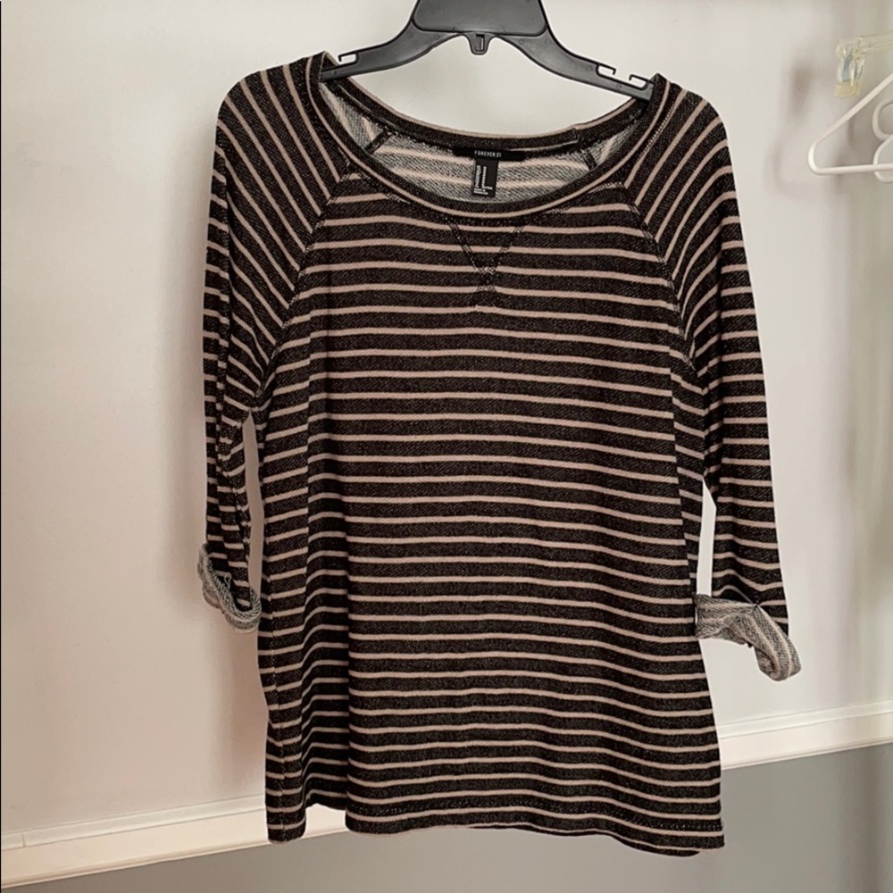 Black and Tan striped sweatshirt